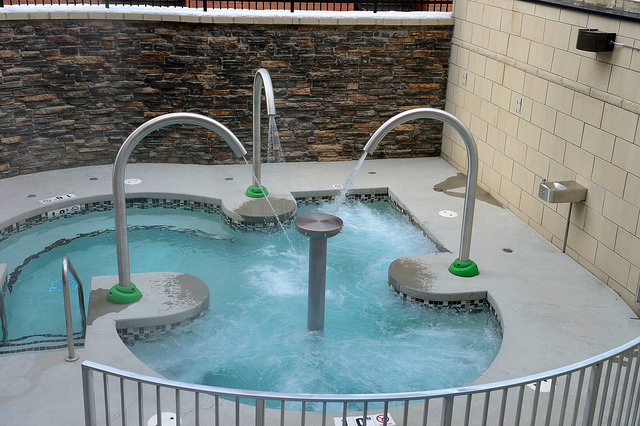 A relaxing hot tub is all part of the experience at SPA 901.