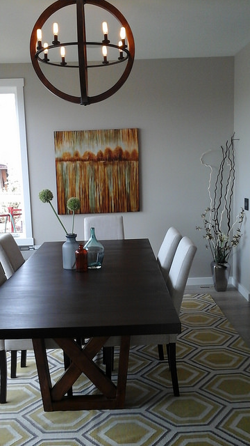 A dining room in the Cenova show home in Calgary. 