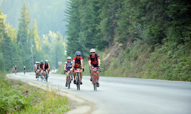 people riding their bikes in the Kootenays