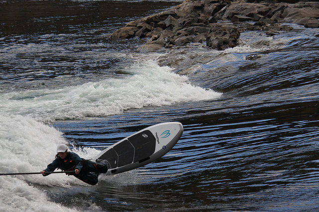 Andrea Ryman goes SUP river surfing in Trail, B.C.