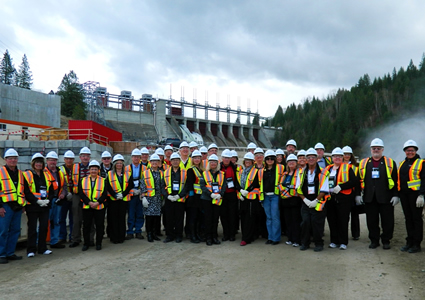 Participants from the Association of Kootenay Boundary Local Government (AKBLG) convention who  toured the Waneta Expansion Project.