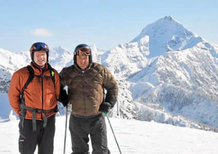 Tom Gaglardi (right) checks out Revelstoke Mountain Resort in this Globe and Mail photo.