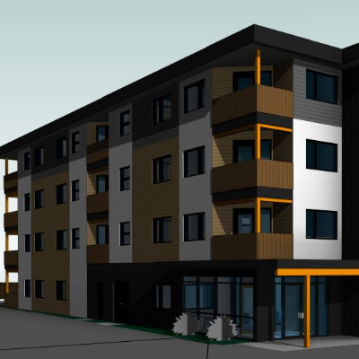 An artist’s depiction of what the new affordable housing apartment building will look like in Cranbrook.