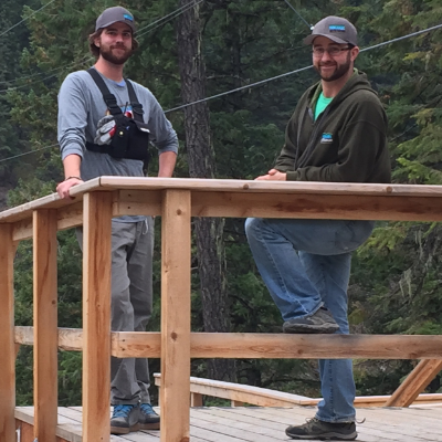 (L to R) Todd and Jay Manton are the owners of Kokanee Mountain Zipline in Nelson and Mineral Mountain Ziplines in Fairmont. 