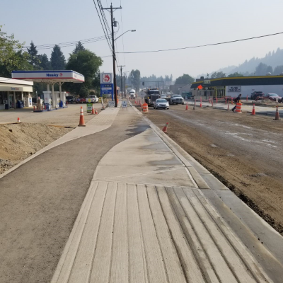 Widened sidewalks are just one of the many upgrades that have been completed on Castlegar’s Columbia Avenue. 