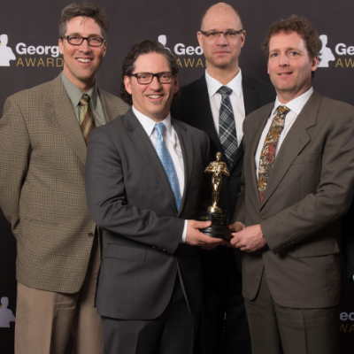 Georgie Award winners (L to R) Andre Bloemink (LWE), Steve Whelan (LWE - owner), Marcelain Blancette (LWE), Ian Larsen (LWE - owner). 
