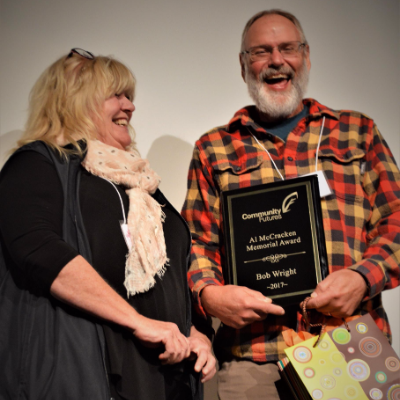Bob Wright was presented with the Al McCracken Memorial Award at the 2017 Community Futures British Columbia Conference in Quesnel, B.C. on September 15, 2017.