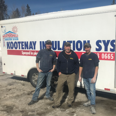 Dan Moberg (centre) is owner, manager, labourer, janitor and CEO of Kootenay Insulation Systems Ltd.
