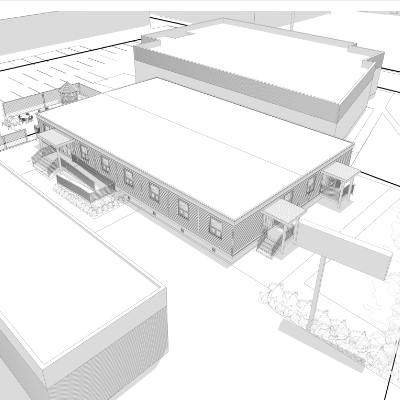 Architectural drawings of the recently-built homeless shelter in Chilliwack, B.C.