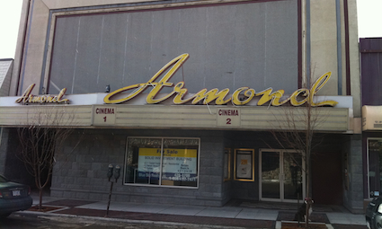 A close-up of the Armond building sign.