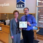 Tammy Darough of RHC Insurance Brokers Ltd in Nelson was recognized with a 2012 Kootenay Women in Business Award, presented by Keith Powell.