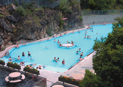 Mineral hot pool in Radium hot springs, B.C.