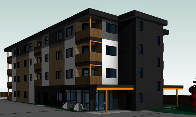 An artist’s depiction of what the new affordable housing apartment building will look like in Cranbrook.