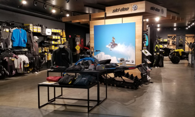 Banner Recreation & Marine’s interior showcases the store’s clothing and accessories.
