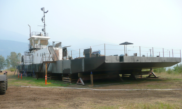 The new Harrop ferry is currently under construction in Kaslo, B.C.