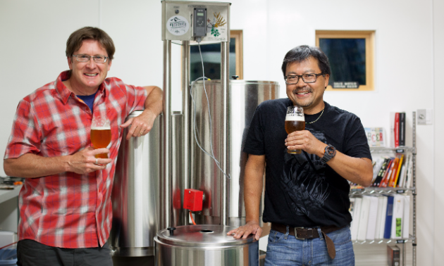 (L to R) Kent Donaldson is president and chief beer officer and Mark Nagao is his business partner at Whitetooth Brewing Company.