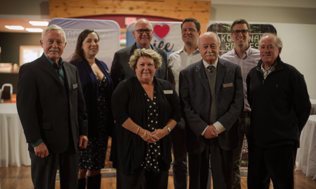 (L to R) (back row) Douglas McIntosh, Andrea Tubbs, Barry Zwueste, Tom Rosner, Nicholas (Nico) Leenders, (front row) Nancy Hetherington, Mike Smith, Ken Wilder