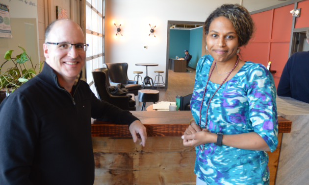 Sean Campbell is the general manager of Community Futures East Kootenay and Tanya Malcolm is the community and marketing manager of The Ground Floor Co-working Space.