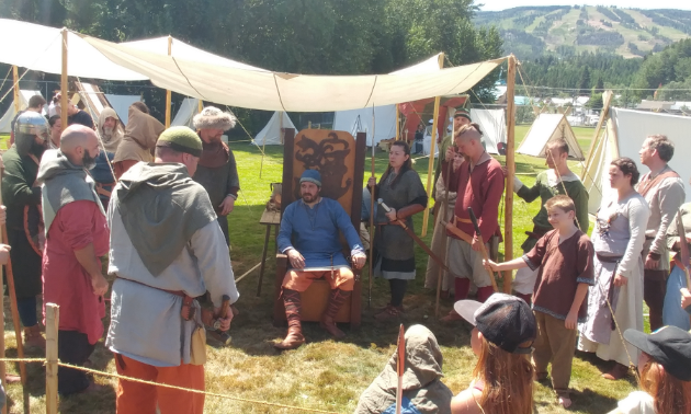 A trial is underway in the Viking village at the Kimberley City Bakery Medieval Festival 2018.