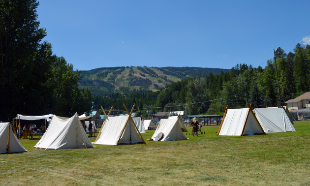 The Kimberley Centennial Park ball diamond transforms into a Viking village during the festival.