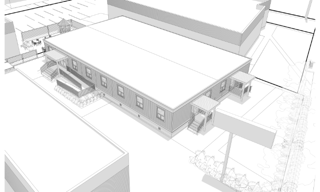 Architectural drawings of the recently-built homeless shelter in Chilliwack, B.C.