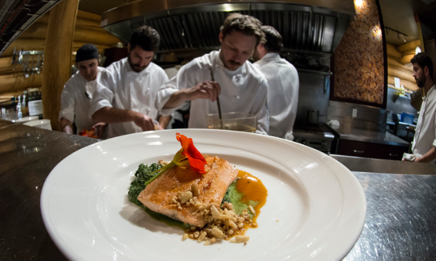 Trout and creamed nettle