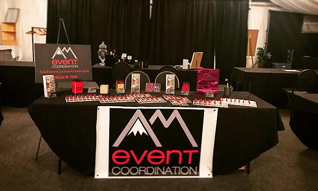 Display booth for AM Event Coordination. 