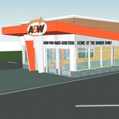 An artist's rendition of the new A&W building in Revelstoke. 