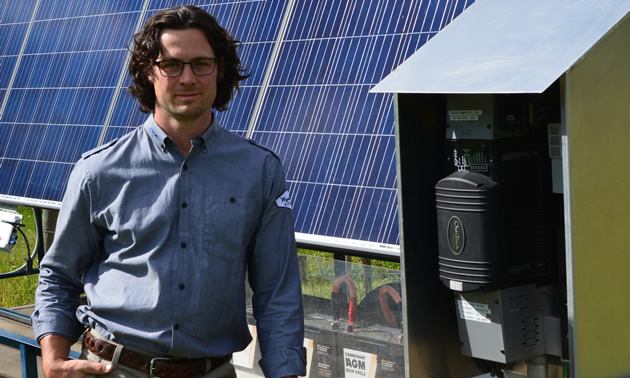 Aaron Lucke, owner of Wynndel Electric, is providing a mobile solar station to the vendors at the Creston Valley Farmers Market.