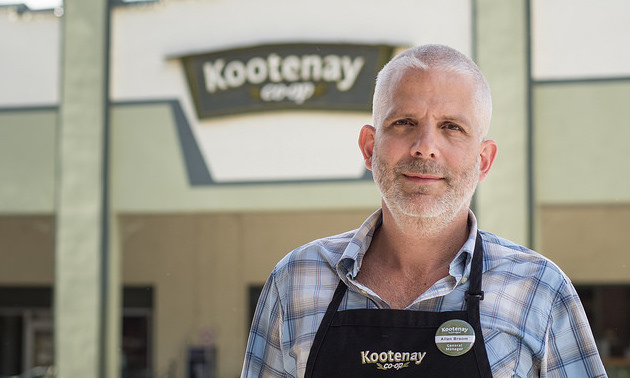 Allan Broom, the Kootenay Co-op's newest general manager, stands outside the store's 225 Baker Street location which will soon be a place of the past.