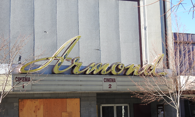 Outside facade of the Armond Theatre. 