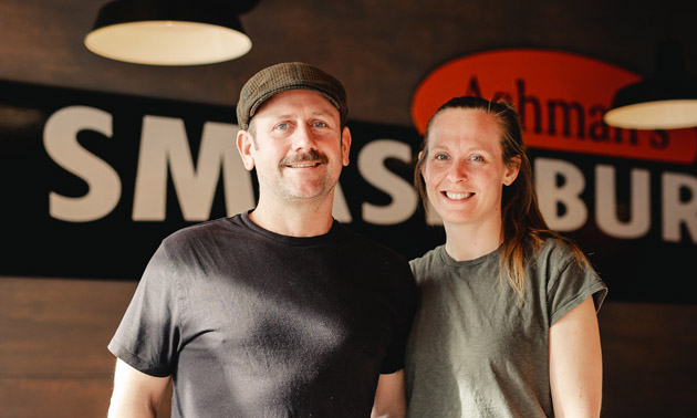 Aron and Mandy Ashman, owners of Ashman’s Smash Burgers & Fries. 