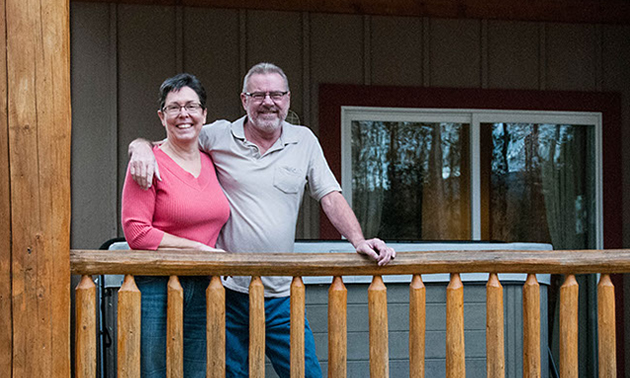 Gail and Lorne Knutson stand in front of the  duplex that contains their bed-and-breakfast suite, B&B@228 in Kimberley, B.C.