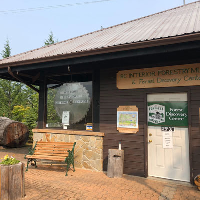 Exterior of BC Interior Forestry Museum. 