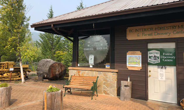 Exterior of BC Interior Forestry Museum. 