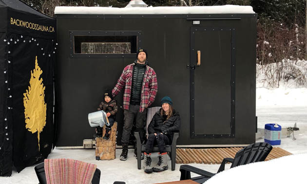 Mason and Sophie Denis, owners of Backwoods Sauna. 
