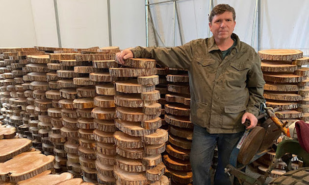 Stacks of cedar stump cookies. 