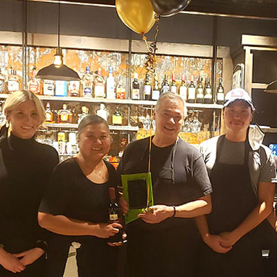 The team at Blend Bistro are all smiles after winning the Small Business of the Year award. 

