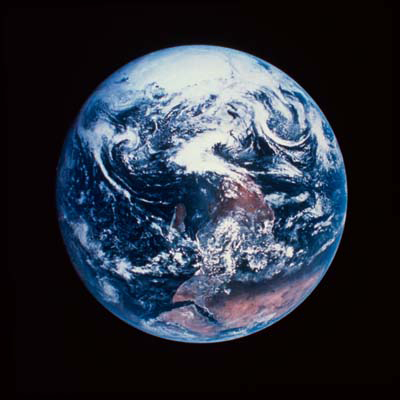 A photo of the Earth from space.