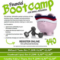Financial Bootcamp for Small Business workshop poster