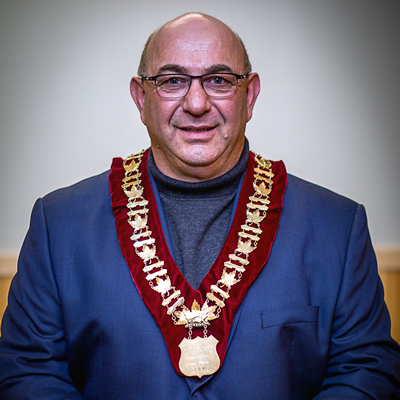 Bruno Tassone, mayor of Castlegar, wears the official chain of office