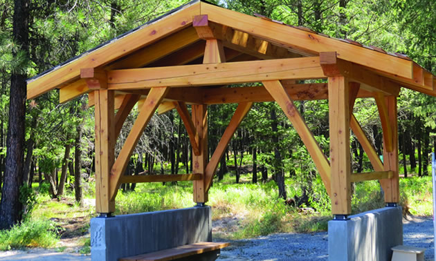 New entrance structure at the start of the Gateway Trail in Cranbrook. 