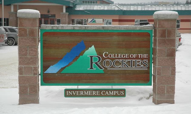 College of the Rockies Invermere sign. 