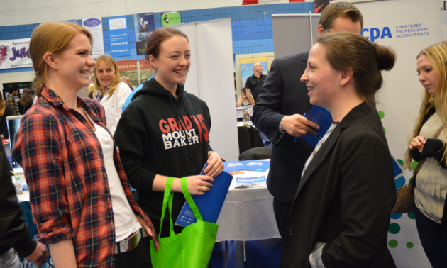 Students meet with employers during the College of the Rockies Career and Job Fair