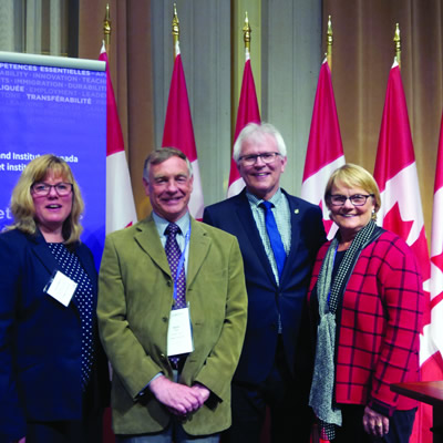 College of the Rockies Executive Director, International and Regional Development, Patricia Bowron and President David Walls joined Columbia Kootenay Member of Parliament, Wayne Stetski and College Board of Governors Chair Wilda Schab at the Colleges and Institutes Canada conference in Ottawa, May 1 and 2.