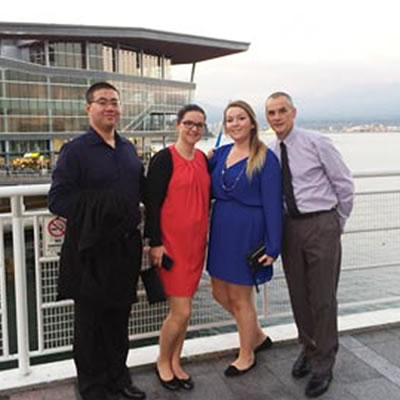 College of the Rockies’ Tourism and Recreation Management students (l-r) Leo Li, Julie Biesen, Ashley Winchester and Tony Fisher enjoy the sights in Vancouver while attending the LinkBC Student Case Competition.