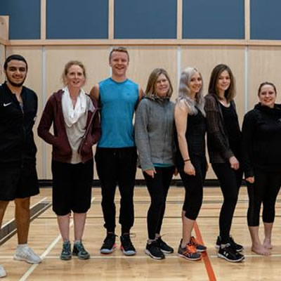 Eight College of the Rockies students have earned eligibility to be certified as Canadian Society for Exercise Physiology Personal Trainers. Pictured (l-r) Shady Shafik, Jani Vogell (instructor/examiner), Bradley Spurge, Jacqueline Adkins, Jessica Derheim, Andrea Older, Kat Wilkinson, Reanna Bonomo, Jireh Lastimosa.
