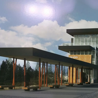 Artist's rendition of the new Trades Training Facility at COTR. 