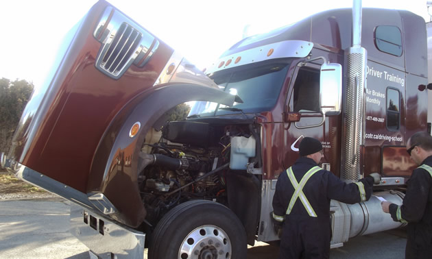 Collin Pitney, truck driving instructor at COTR, offered a few safe driving tips.