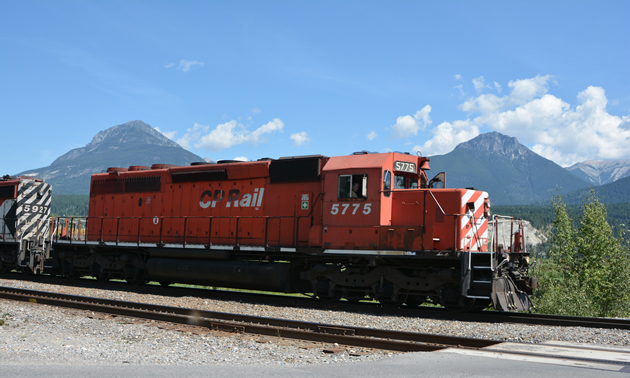 CP Rail engine near Golden, B.C.